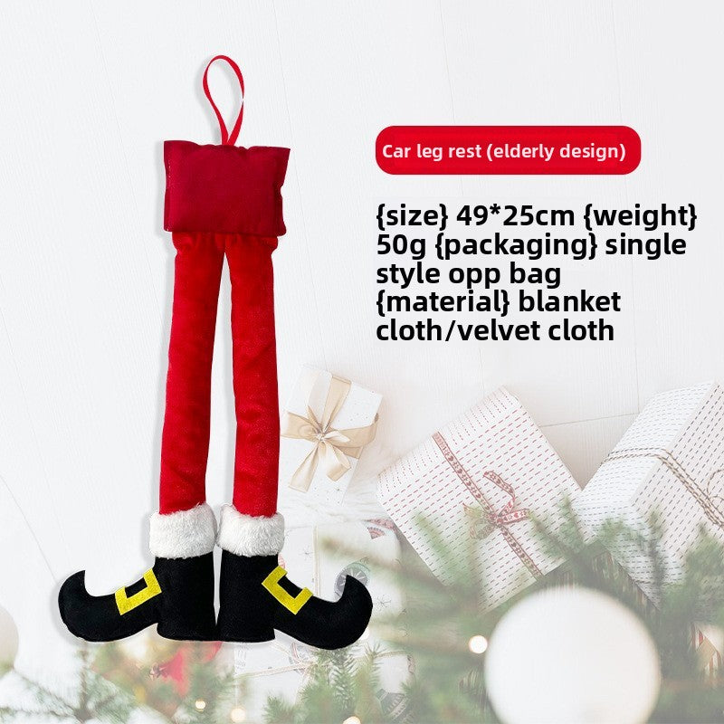 Christmas Striped Elf Leg Car Clip