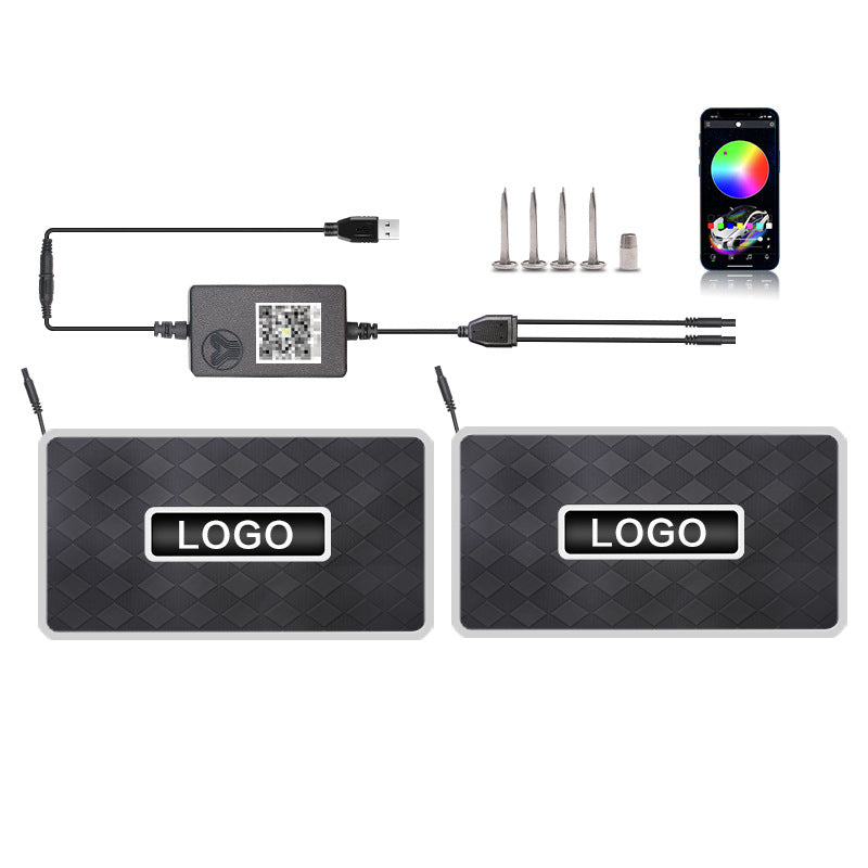 Bluetooth RGB LED Car Floor Mat Atmosphere Light with Voice Control