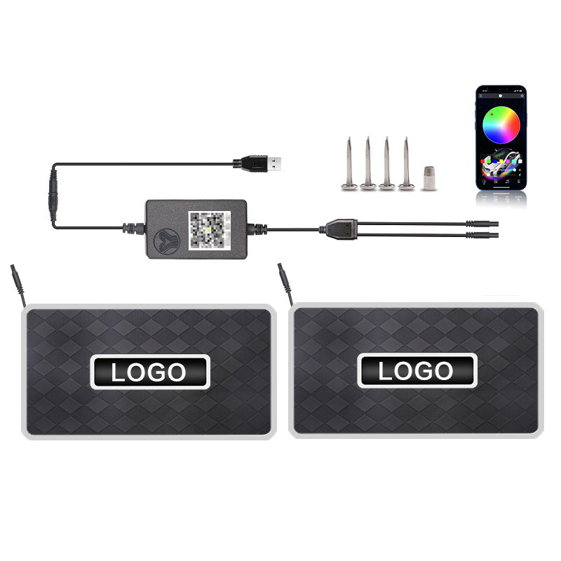 Bluetooth RGB LED Car Floor Mat Atmosphere Light with Voice Control