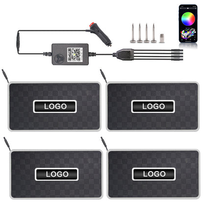 Bluetooth RGB LED Car Floor Mat Atmosphere Light with Voice Control