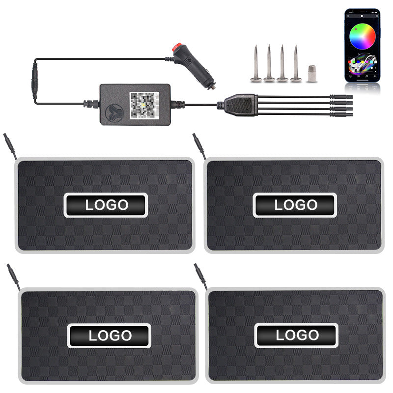 Bluetooth RGB LED Car Floor Mat Atmosphere Light with Voice Control