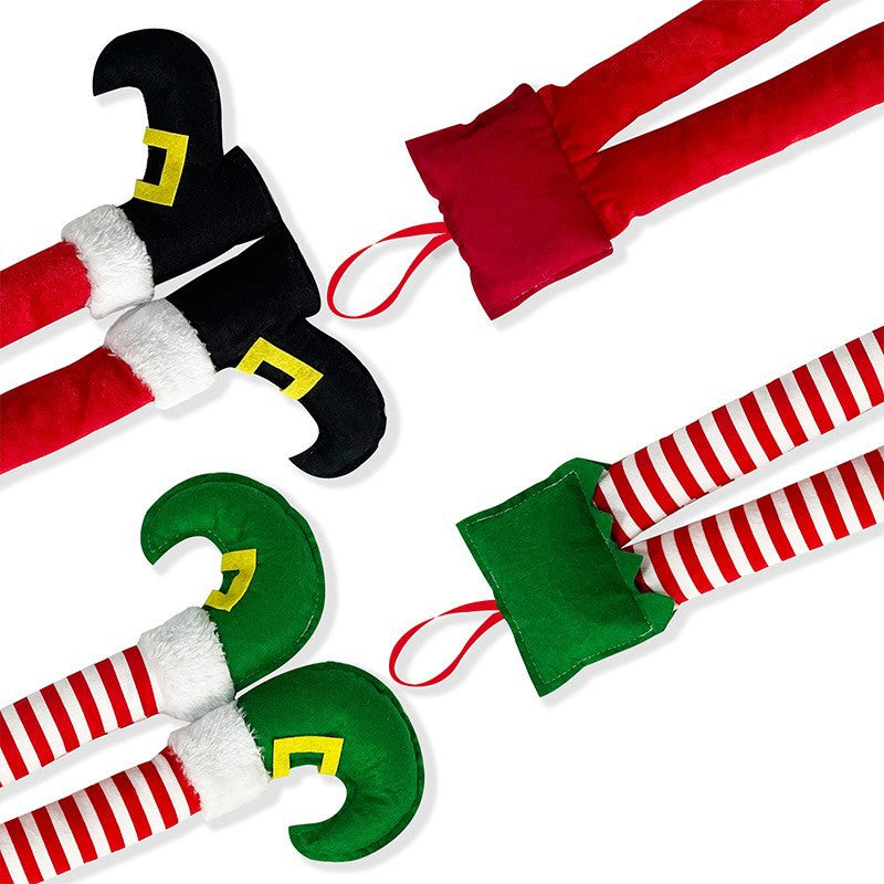 Christmas Striped Elf Leg Car Clip