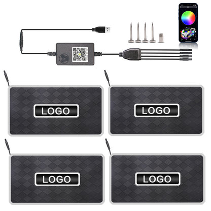 Bluetooth RGB LED Car Floor Mat Atmosphere Light with Voice Control