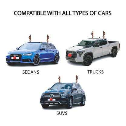 Christmas Car Antlers Plush Decorations