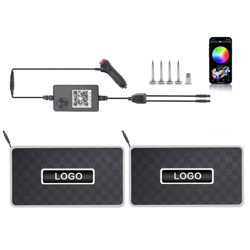 Bluetooth RGB LED Car Floor Mat Atmosphere Light with Voice Control