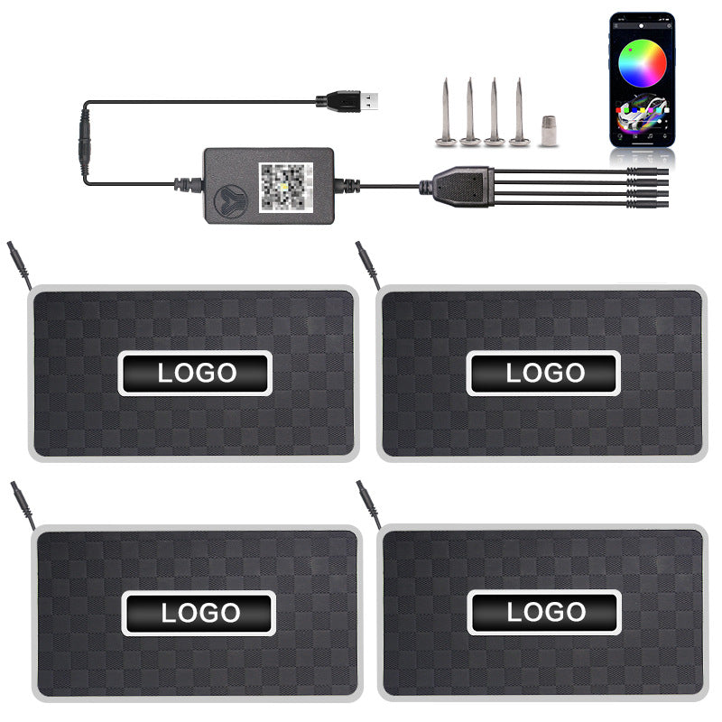 Bluetooth RGB LED Car Floor Mat Atmosphere Light with Voice Control