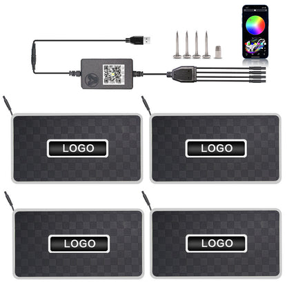 Bluetooth RGB LED Car Floor Mat Atmosphere Light with Voice Control