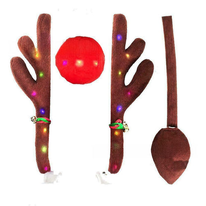 Christmas Car Antlers Plush Decorations