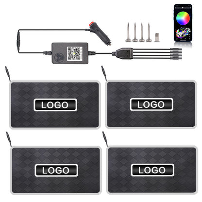 Bluetooth RGB LED Car Floor Mat Atmosphere Light with Voice Control