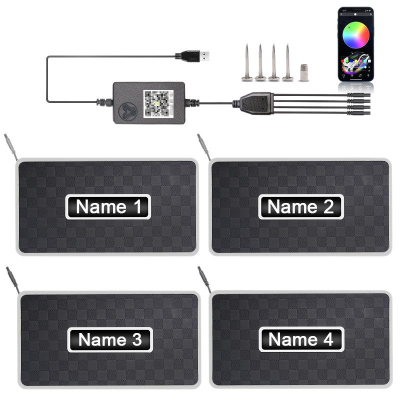 Bluetooth RGB LED Car Floor Mat Atmosphere Light with Voice Control