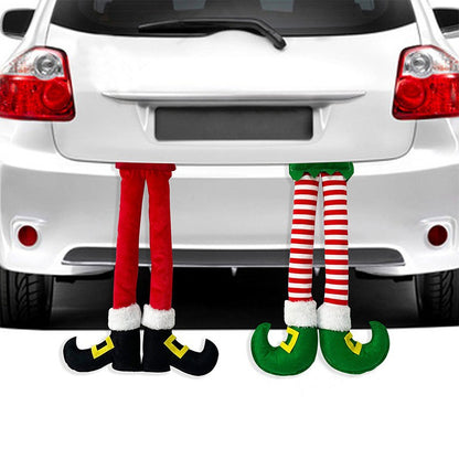 Christmas Striped Elf Leg Car Clip