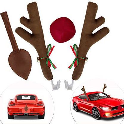 Christmas Car Antlers Plush Decorations