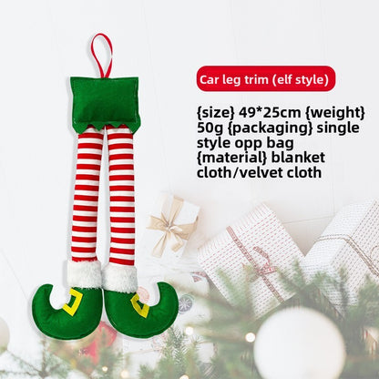 Christmas Striped Elf Leg Car Clip